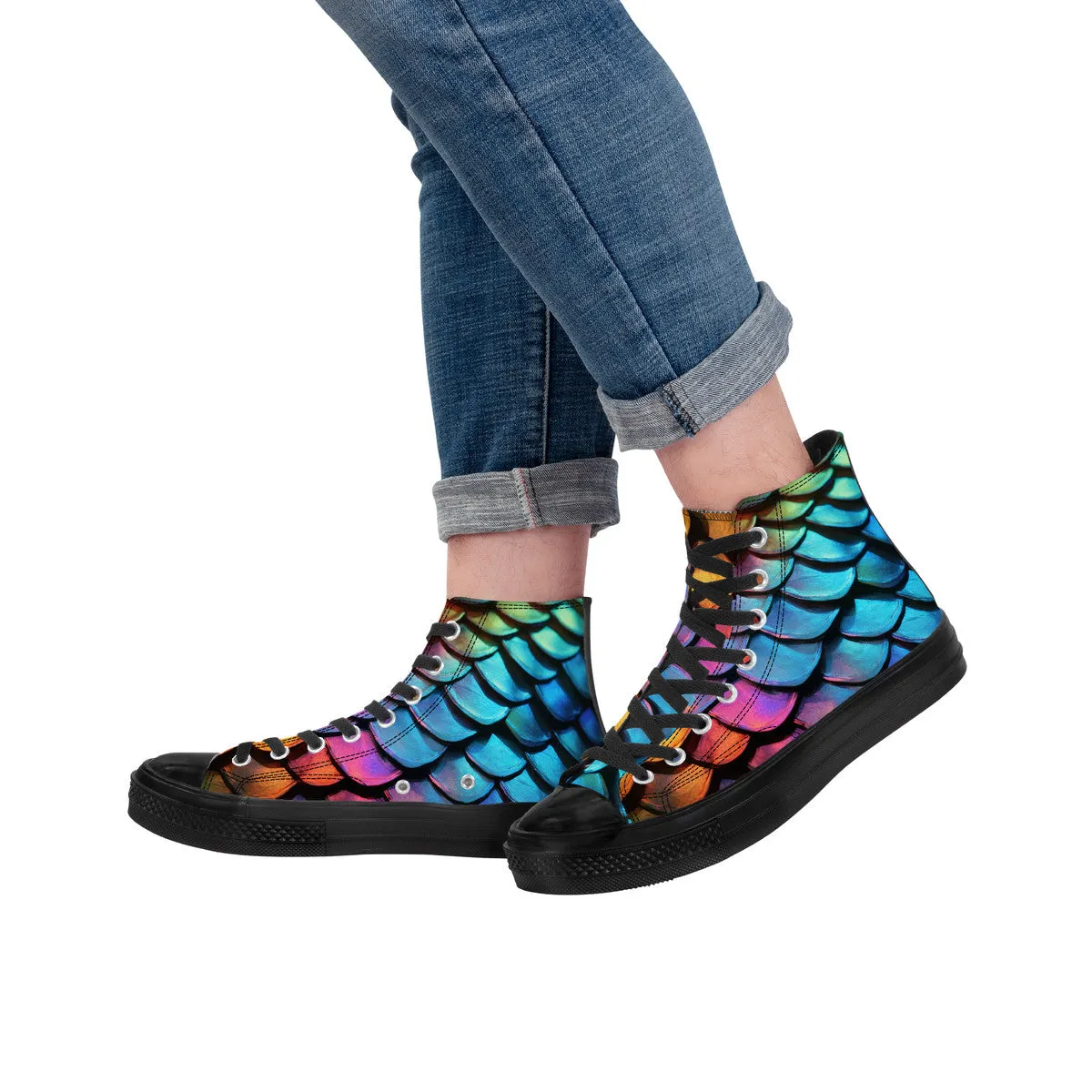 Call of the Dragon High Top Canvas Shoes - Black