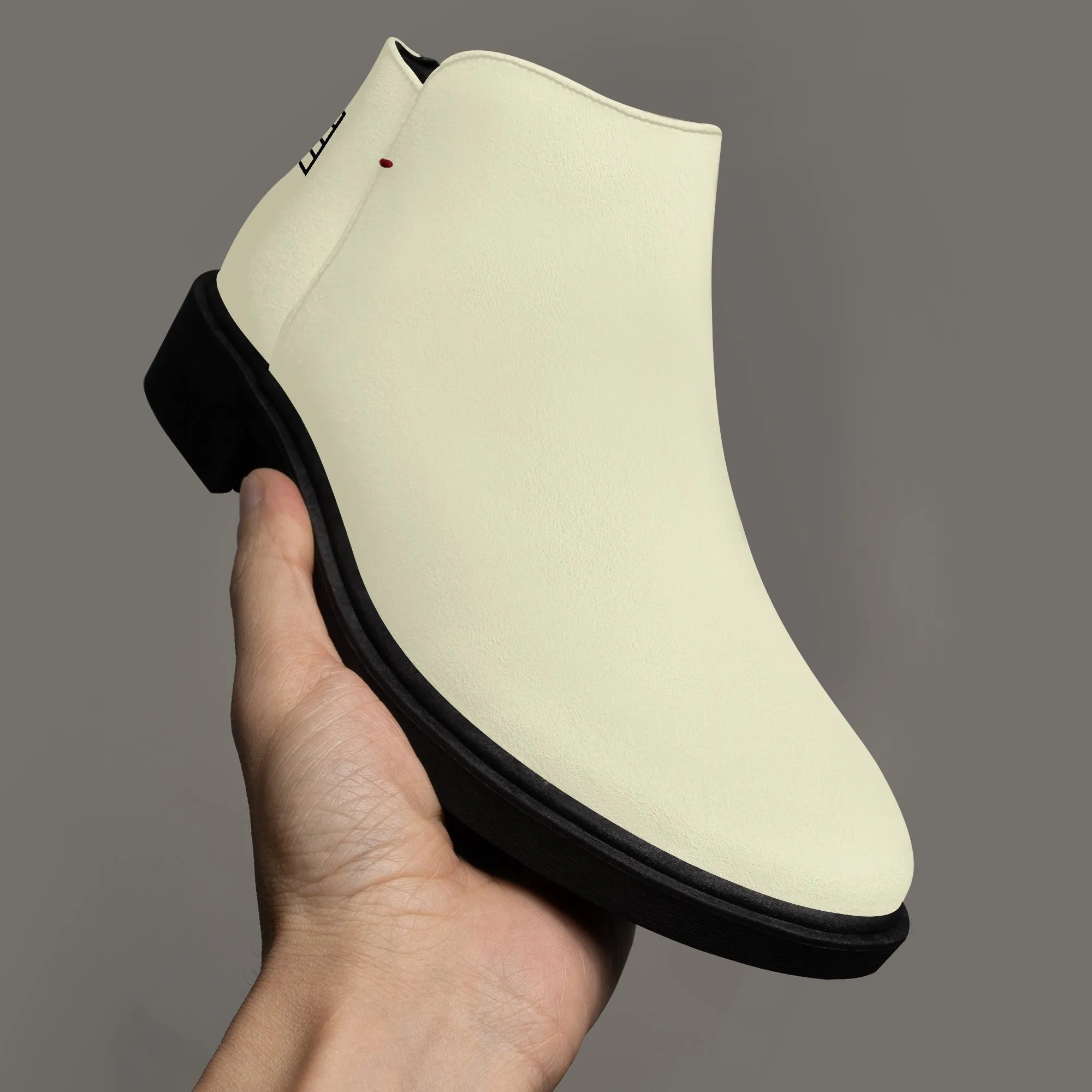 Sixty Eight 93 Logo Black Creme Suede Zipper Boots